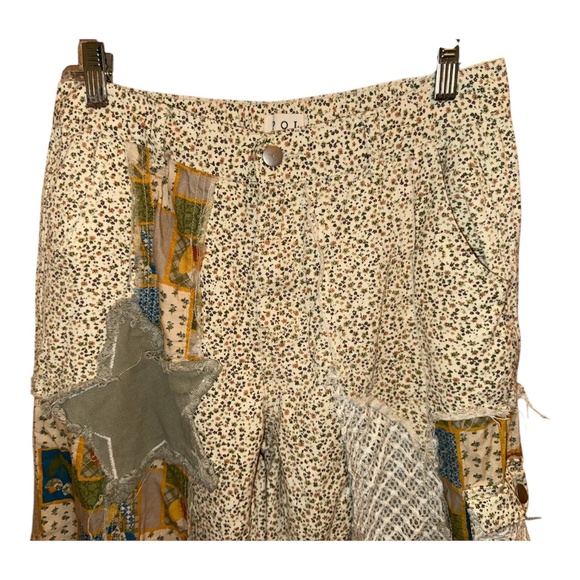 POL Flare Floral Patchwork Crochet Cargo Pants Star M - Picture 4 of 11